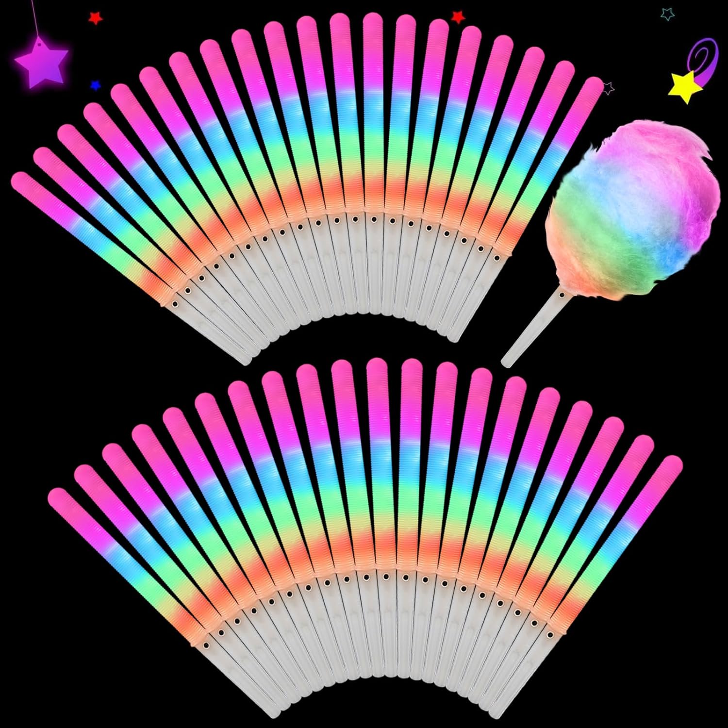 Cotton Candy Cone - 20 adet Renkli Yanıp Sönen LED