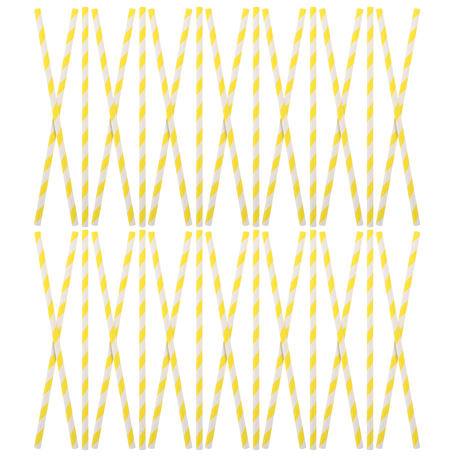 Paper Straw Color - 100 Adet Parti Dekoratif Kağıt Pipetler