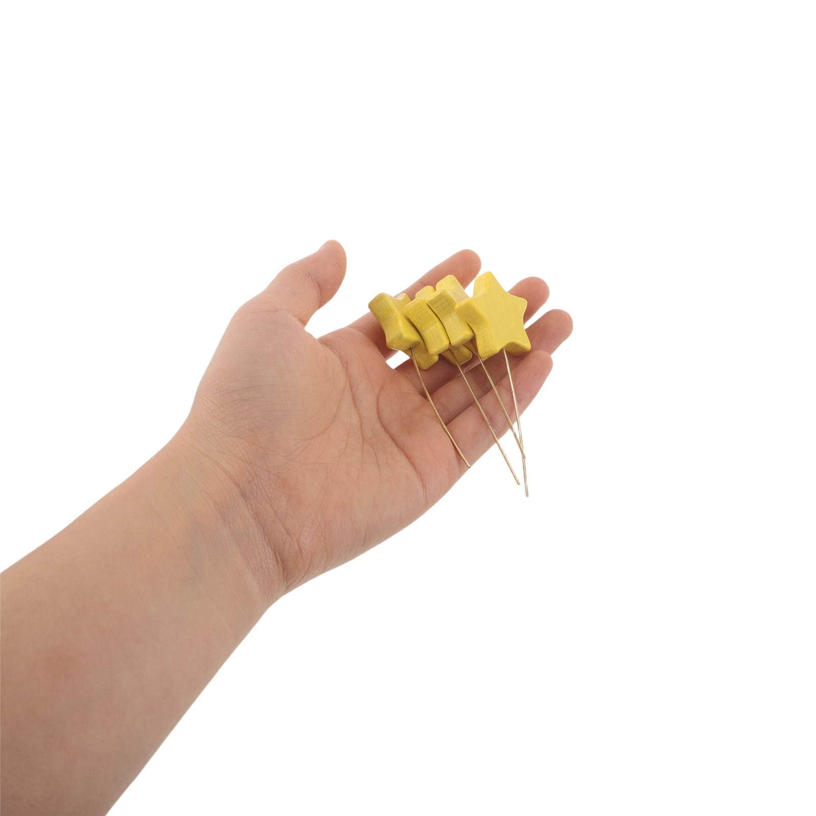 Centerpiece Stick - 6 Adet Ahşap Yıldız Çubukları Mini