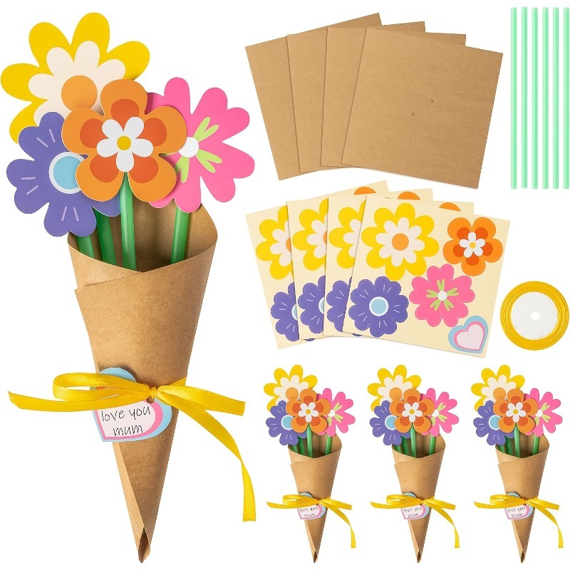 Papercraft Supply Ribbon - 100 Adet DIY Çiçek Buketi Seti