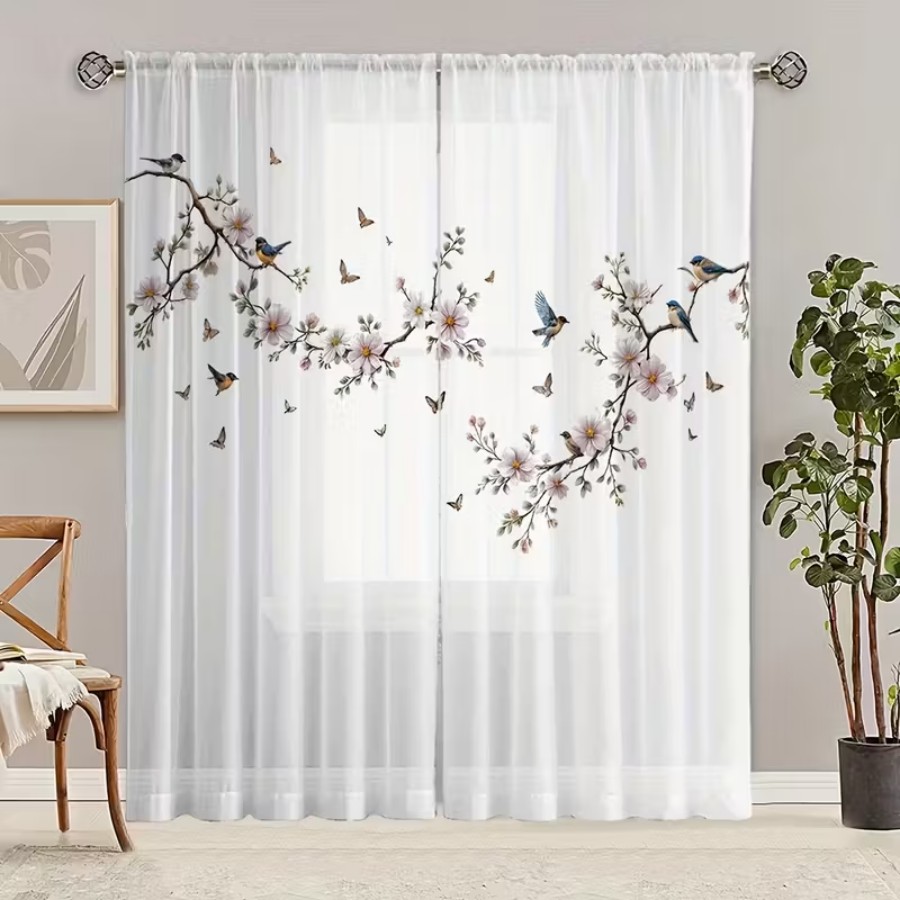 2 Adet Dijital Baskı Şeffaf Pe - Flower Wall Panel incelemesi ve fiyatı