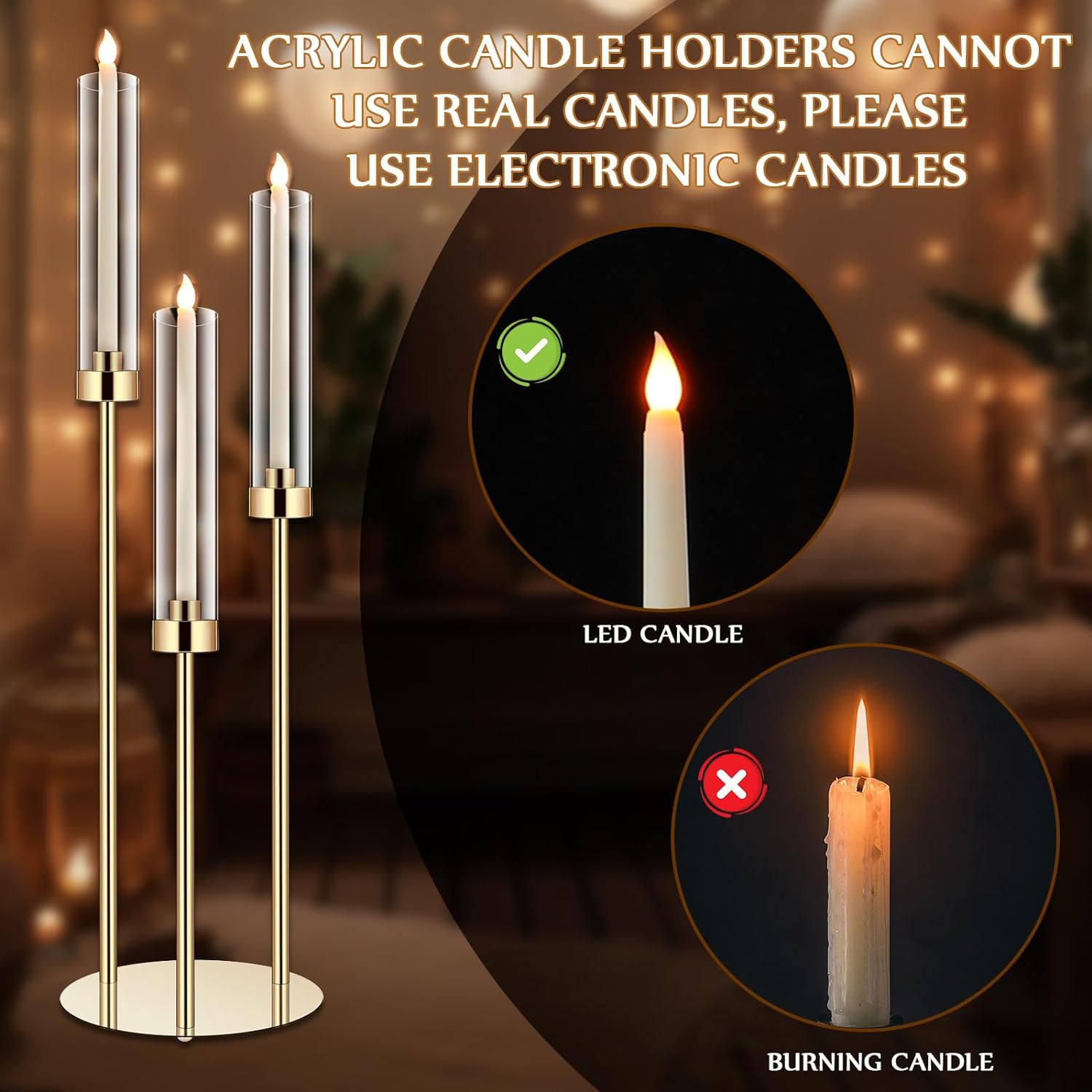 1 takım akrilik şamdan Centerp - Centerpiece Stick incelemesi ve fiyatı