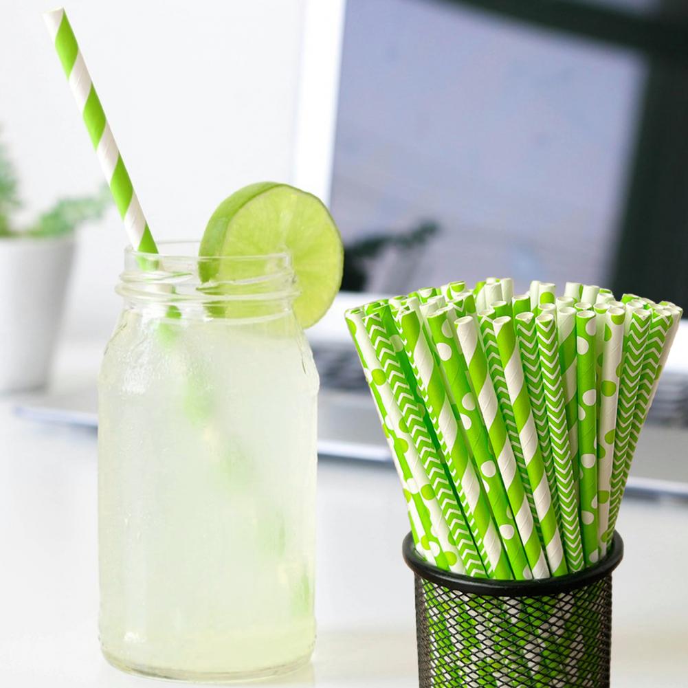 100 Adet Renkli Çizgili Baskı  - Paper Straw Color incelemesi ve fiyatı