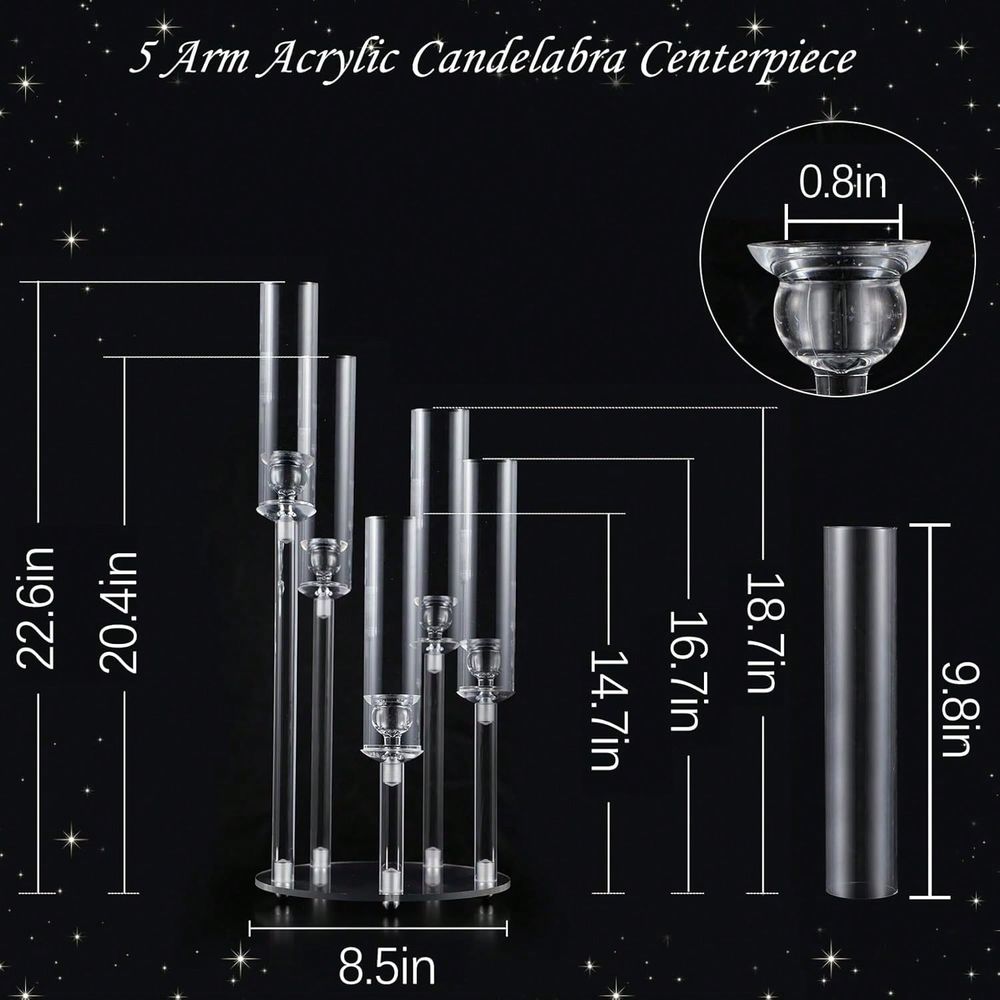 5 Kollu Akrilik Şamdan, Masa D - Centerpiece Stick incelemesi ve fiyatı